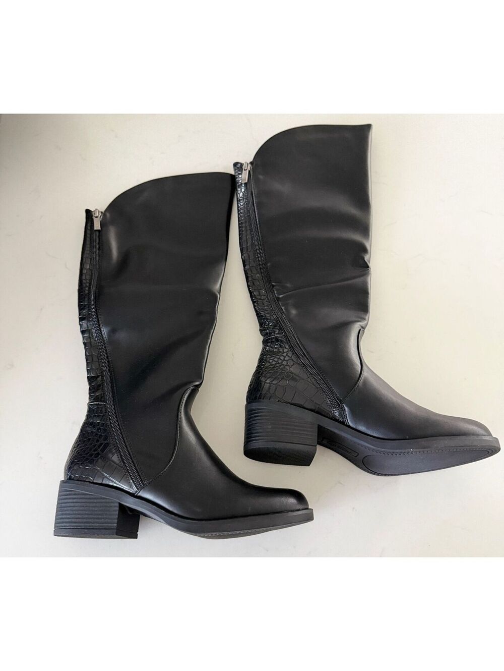 White Mountain Black Cushaw Tall Shaft Boots Women Size 6.5